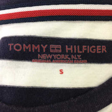 画像をギャラリービューアに読み込む, トミーヒルフィガー Tommy Hilfiger カットソー ロンT S ネイビー ボーダー柄【中古】