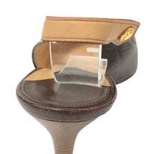 画像をギャラリービューアに読み込む, LOUIS VUITTON ルイ・ヴィトン バックストラップ ミュール サンダル レザー ブラウン サイズ35(22.5cm相当)【中古】レディース