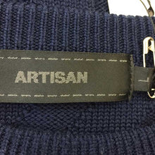 画像をギャラリービューアに読み込む, アルチザン ARTISAN 切替スリーブニット クルーネックセーター L ネイビー【中古】【新品同様】【美品】