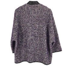 画像をギャラリービューアに読み込む, コーチ COACH アルパカ混レディースコート レザー切替 XS パープル【中古】