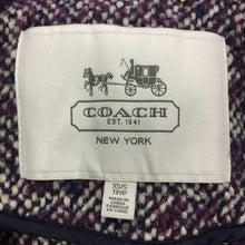 画像をギャラリービューアに読み込む, コーチ COACH アルパカ混レディースコート レザー切替 XS パープル【中古】