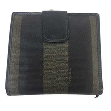 이미지를 갤러리 뷰어에 로드 , フェンディ FENDI 2つ折り財布 がま口 ペカン ブラウン ブラック【中古】