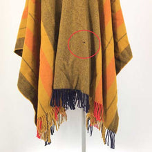 画像をギャラリービューアに読み込む, エルメス HERMES ポンチョ ロカバール レザー製ポンポン付き カシミヤ混 ユニセックス マスタード【中古】