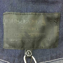 画像をギャラリービューアに読み込む, PHILIPP PLEIN フィリッププレイン ミッキースカル 長袖シャツ コットンデニム ブルームーン Lサイズ【中古】【新品同様】【美品】レディース