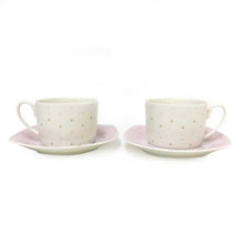 画像をギャラリービューアに読み込む, アフタヌーンティー AfternoonTea カップ&ソーサー ペアセット ホワイト ピンク【中古】【美品】