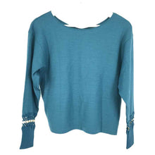 画像をギャラリービューアに読み込む, アナイ ANAYI 長袖 カットソー サイズ38 M相当 ターコイズグリーン【中古】