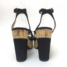 画像をギャラリービューアに読み込む, プラダ PRADA ヒールサンダル コルク ブラック【中古】【美品】