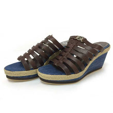 画像をギャラリービューアに読み込む, アルベルトガルディアーニ Alberto Guardiani ウェッジソール サンダル 24cm程度 ブラウン ブルー【中古】【新品同様】【美品】