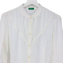 画像をギャラリービューアに読み込む, UNITED COLORS OF BENETTON ユナイテッドカラーズオブベネトン 長袖ブラウス ホワイト Mサイズ【中古】レディース