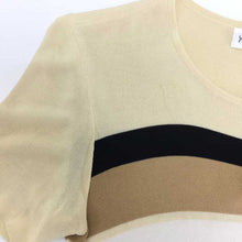 画像をギャラリービューアに読み込む, イヴサンローラン Yves Saint Laurent 半袖 カットソー M クリームイエロー ボーダー柄【中古】