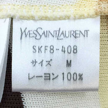 画像をギャラリービューアに読み込む, イヴサンローラン Yves Saint Laurent 半袖 カットソー M クリームイエロー ボーダー柄【中古】