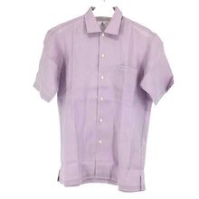 画像をギャラリービューアに読み込む, ランバン クラシック LANVIN CLASSIQUE 半袖シャツ リネンシャツ 麻 M パープル【中古】
