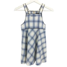 画像をギャラリービューアに読み込む, ポンポネット pom ponette ワンピース バックリボン 女の子 120 ホワイト ブルー チェック柄【中古】