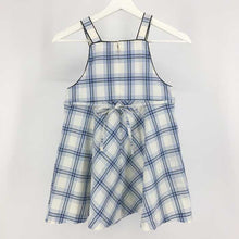 画像をギャラリービューアに読み込む, ポンポネット pom ponette ワンピース バックリボン 女の子 120 ホワイト ブルー チェック柄【中古】