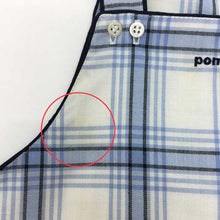 画像をギャラリービューアに読み込む, ポンポネット pom ponette ワンピース バックリボン 女の子 120 ホワイト ブルー チェック柄【中古】