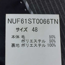 画像をギャラリービューアに読み込む, ナノユニバース nano universe スーツセットアップ 背抜き ジャケットのみ未使用 サイズ48 L相当 グレー ストライプ柄【中古】【新品同様】【美品】