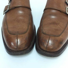 画像をギャラリービューアに読み込む, アルバラデホ ALBALADEJO ダブルモンクドレスシューズ モンクストラップ スペイン製 25cm相当 ブラウン【中古】