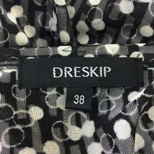 画像をギャラリービューアに読み込む, ドレスキップ DRESKIP 長袖 ワンピース チュニック 胸元リボン インナー付き サイズ38 モノトーン 水玉柄【中古】