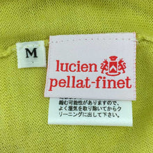 画像をギャラリービューアに読み込む, ルシアンペラフィネ lucien pellat finet カシミヤ混 Vネックニット長袖 スカル&リーフ迷彩柄刺繍 M ネオンイエロー【中古】【美品】