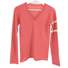 画像をギャラリービューアに読み込む, ルシアンペラフィネ lucien pellat finet カシミヤニット 長袖 セーター スカル&リーフ刺繍 トップス M ピンク【中古】【美品】