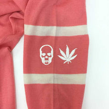 画像をギャラリービューアに読み込む, ルシアンペラフィネ lucien pellat finet カシミヤニット 長袖 セーター スカル&リーフ刺繍 トップス M ピンク【中古】【美品】