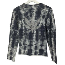 画像をギャラリービューアに読み込む, ルシアンペラフィネ lucien pellat finet 長袖 セーター カシミヤ混ニット ビッグスタッズヘンプ入り トップス S グレー系 タイダイ柄【中古】