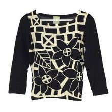 Load image into Gallery viewer, シビラ Sybilla ニット カットソー 黒 ボタニカル柄【中古】