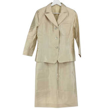 將圖片載入圖庫檢視器 ハロッズ Harrods セットアップ スカートスーツ シルク混 サイズ3 L相当 アイボリー【中古】