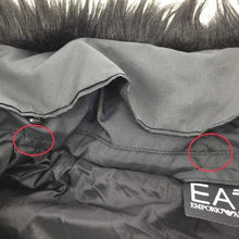 画像をギャラリービューアに読み込む, エンポリオアルマーニ EMPORIO ARMANI ダウンコート ファー付き ラメ入り M ブラック【中古】