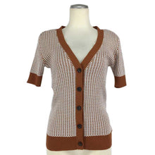 画像をギャラリービューアに読み込む, FOXEY NEW YORK フォクシー 半袖カーディガン SP品 36642 シルク混 ブラウン サイズ38(S相当)【中古】レディース