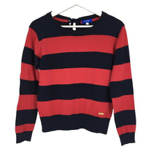 画像をギャラリービューアに読み込む, ブルーレーベルクレストブリッジ BLUE LABEL CRESTBRIDGE バックリボントップス セーター サイズ38 ネイビー レッド ボーダー柄【中古】
