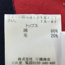 画像をギャラリービューアに読み込む, ブルーレーベルクレストブリッジ BLUE LABEL CRESTBRIDGE バックリボントップス セーター サイズ38 ネイビー レッド ボーダー柄【中古】