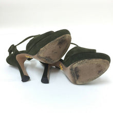 画像をギャラリービューアに読み込む, プラダ PRADA バックストラップ スエードサンダル 23cm程度 グリーン【中古】