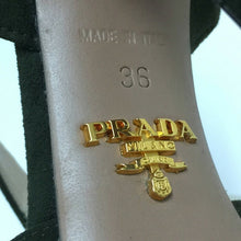 画像をギャラリービューアに読み込む, プラダ PRADA バックストラップ スエードサンダル 23cm程度 グリーン【中古】