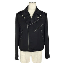 画像をギャラリービューアに読み込む, グッチ GUCCI 黒サテン GUCCY FARMACIA ライダース ブルゾン サイズ46 ブラック【中古】【美品】