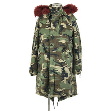 画像をギャラリービューアに読み込む, オフホワイト Off White ライナー付き カモフラージュ柄 ミリタリーモッズコート S グリーン系 迷彩柄【中古】