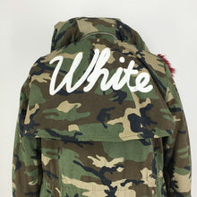 画像をギャラリービューアに読み込む, オフホワイト Off White ライナー付き カモフラージュ柄 ミリタリーモッズコート S グリーン系 迷彩柄【中古】