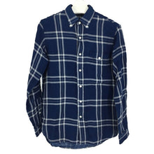 画像をギャラリービューアに読み込む, ラルフローレン Ralph Lauren 長袖シャツ ボタンダウン 綿100% S ネイビー チェック柄【中古】【新品同様】【美品】