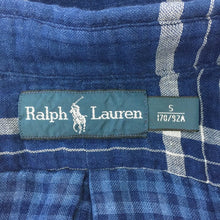 画像をギャラリービューアに読み込む, ラルフローレン Ralph Lauren 長袖シャツ ボタンダウン 綿100% S ネイビー チェック柄【中古】【新品同様】【美品】
