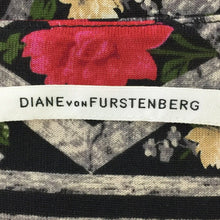 画像をギャラリービューアに読み込む, ダイアンフォンファステンバーグ DIANE von FURSTENBERG 7分袖 ワンピース 黒 花柄 総柄 サイズ0 S相当【中古】