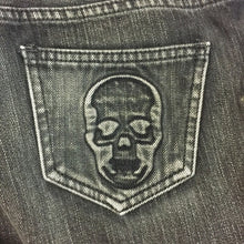 画像をギャラリービューアに読み込む, ルシアンペラフィネ lucien pellat finet デニムパンツ ジーンズ スカルエンボス加工 綿100% サイズ26 ブラック【中古】