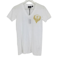 画像をギャラリービューアに読み込む, ジャスト カヴァリ Just Cavalli 半袖 Vネック Tシャツ 綿100% XS ホワイト【中古】【新品同様】【美品】