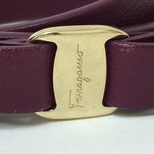 画像をギャラリービューアに読み込む, フェラガモ Salvatore Ferragamo ヴァラリボン ブレスレット 2連 レザー ボルドー【中古】【美品】