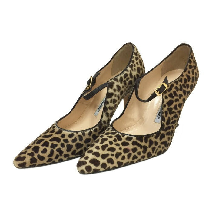 マノロブラニク Manolo Blahnik アンクルストラップ ハラコパンプス
