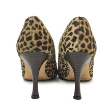 画像をギャラリービューアに読み込む, マノロブラニク Manolo Blahnik アンクルストラップ ハラコパンプス サイズ35 22cm相当 ベージュ レオパード柄 ヒョウ柄【中古】