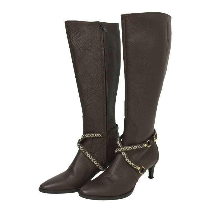 セリーヌ CELINE ロングブーツ サイズ36 23cm相当 ブラウン【中古