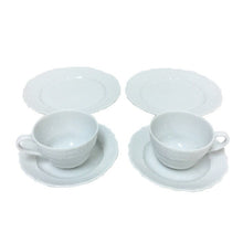 画像をギャラリービューアに読み込む, ヘキスト HOCHIST creative collection 白磁 カップ&ソーサー 2客 プレート 皿 2枚 ホワイト【中古】【美品】