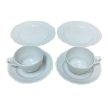 画像をギャラリービューアに読み込む, ヘキスト HOCHIST creative collection 白磁 カップ&ソーサー 2客 プレート 皿 2枚 ホワイト【中古】【美品】