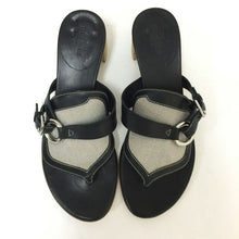 画像をギャラリービューアに読み込む, エルメス HERMES サンダル ミュール トワルアッシュ 22cm相当 ブラック【中古】