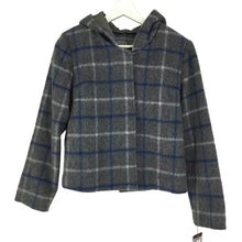 画像をギャラリービューアに読み込む, カールパーンクレーン KarLParkLane シャギー格子 フード付き ジャケット S グレー【中古】【新品同様】【美品】